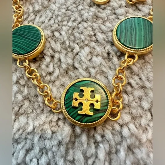 Tory Burch Green Gold Jewelry Set; Bracelet & Earrings - Picture 3 of 6